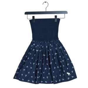 Abercrombie & Fitch Party Dress Coastal Anchor Print Strapless